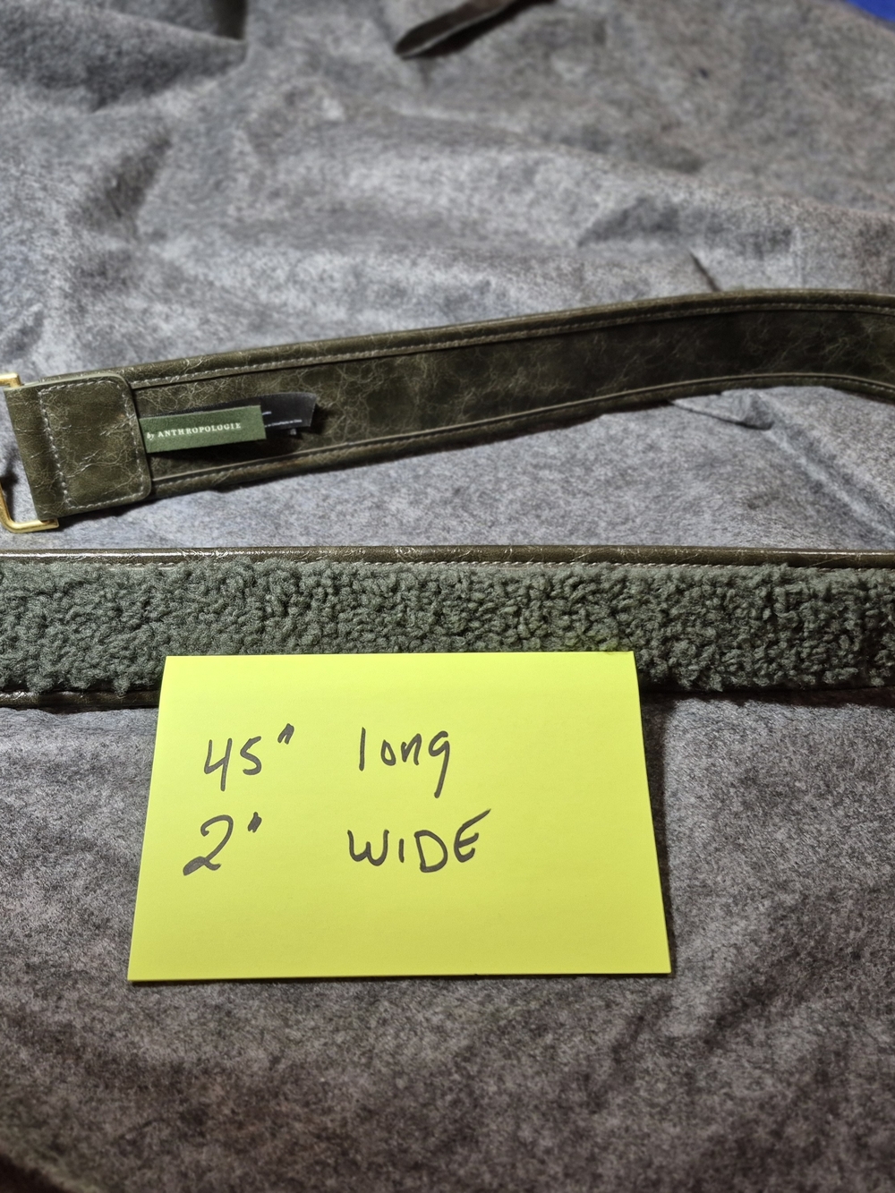 Anthropologie Olive Green Shearling-Trim Bag Strap.